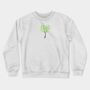 Heart tree with green finger prints Crewneck Sweatshirt